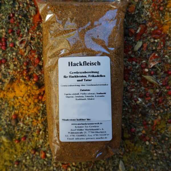Hackfleisch-Gewürzmischung mit rötlich-brauner Farbe