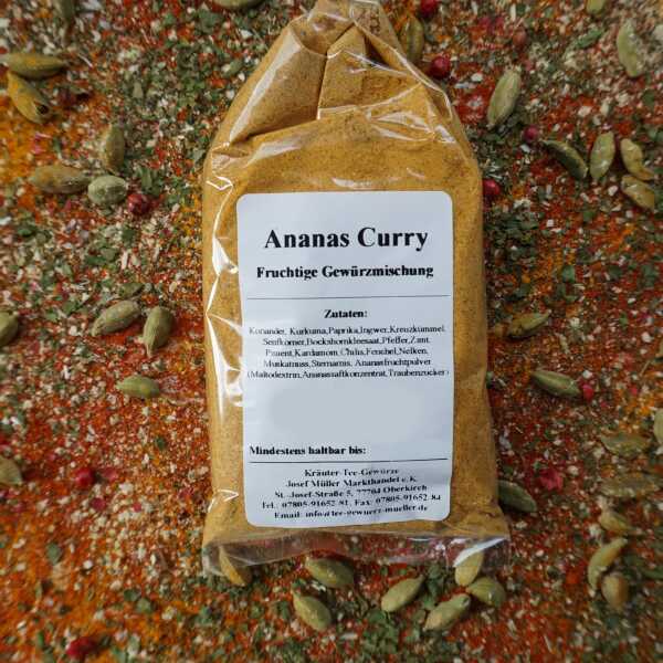 Ananas-Curry als feines, braun-oranges Pulver