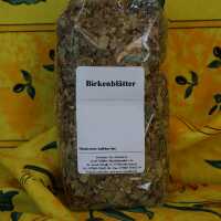 Getrocknete Birkenblätter in hellgrüner Farbe