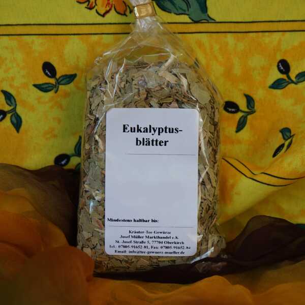 Getrocknete Eukalyptusblätter in graugrüner Farbe
