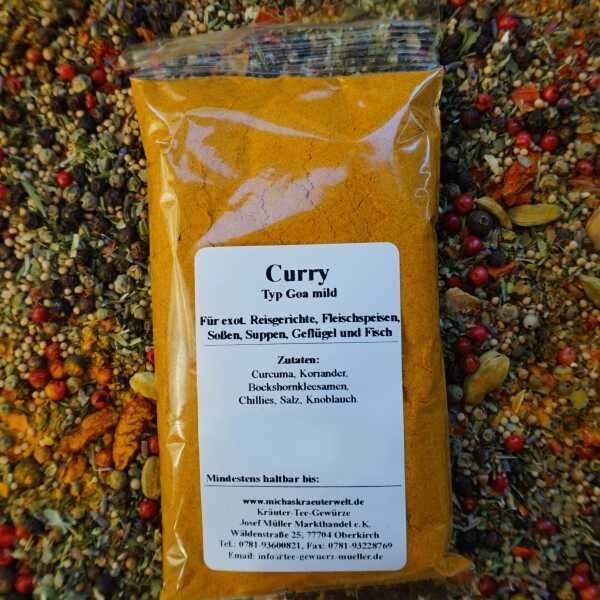 Curry Goa mild als feines, dunkelorangenes Pulver
